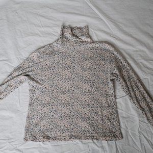 LL Bean floral turtleneck Medium